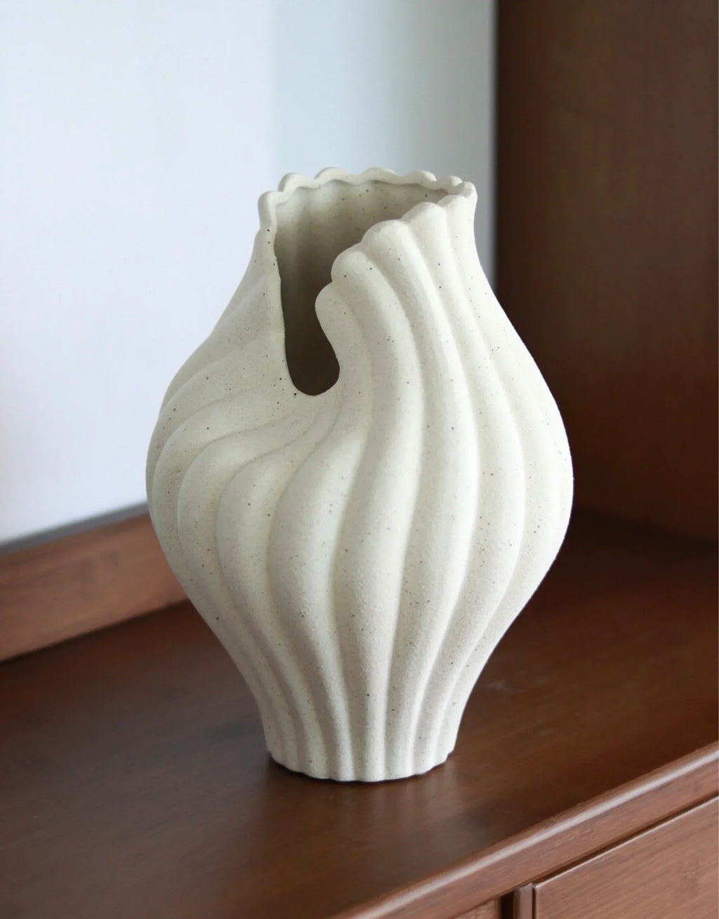 Edel Hand-Sculpted Ruffle Edge Decorative Vase