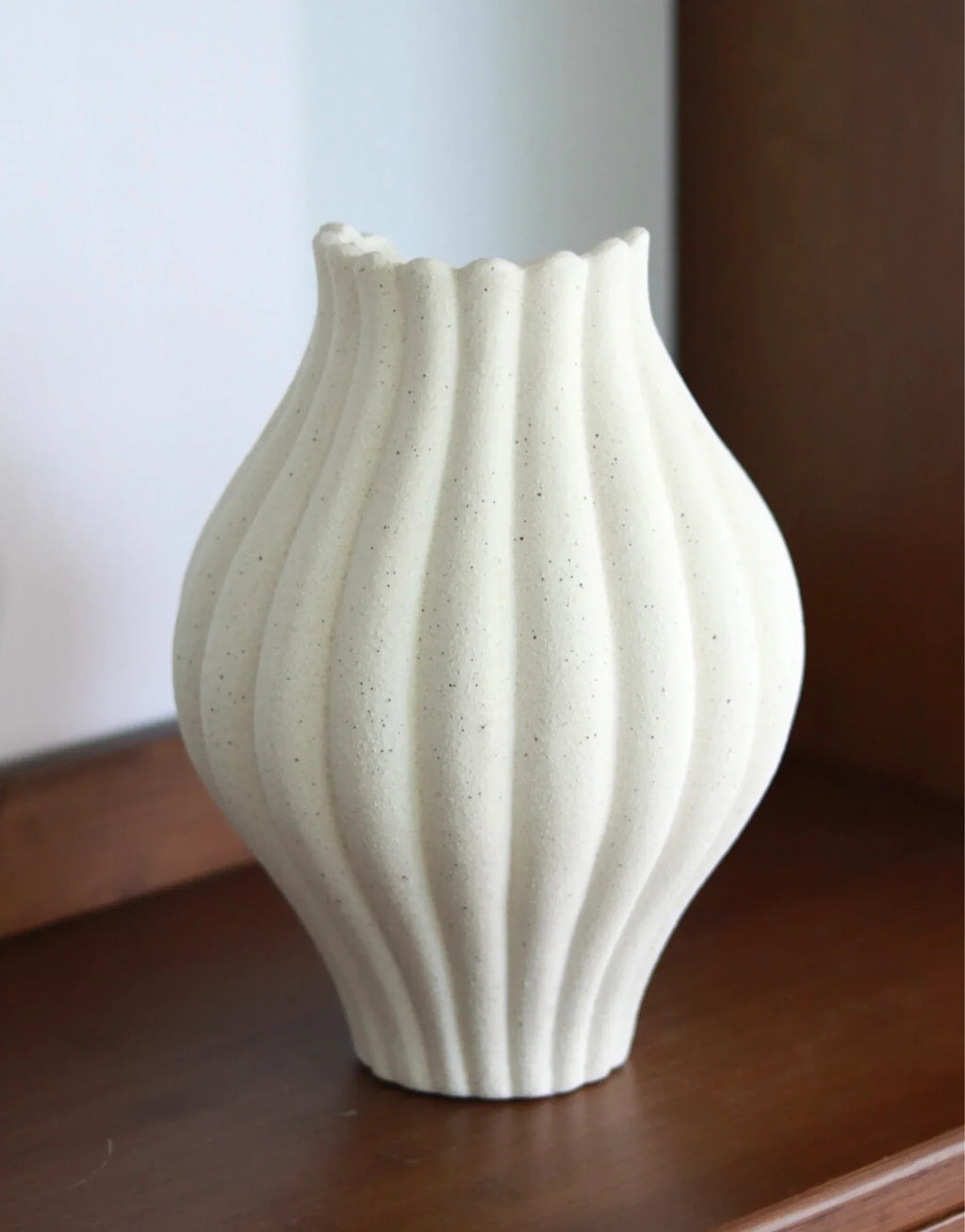 Edel Hand-Sculpted Ruffle Edge Decorative Vase