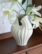 Edel Hand-Sculpted Ruffle Edge Decorative Vase