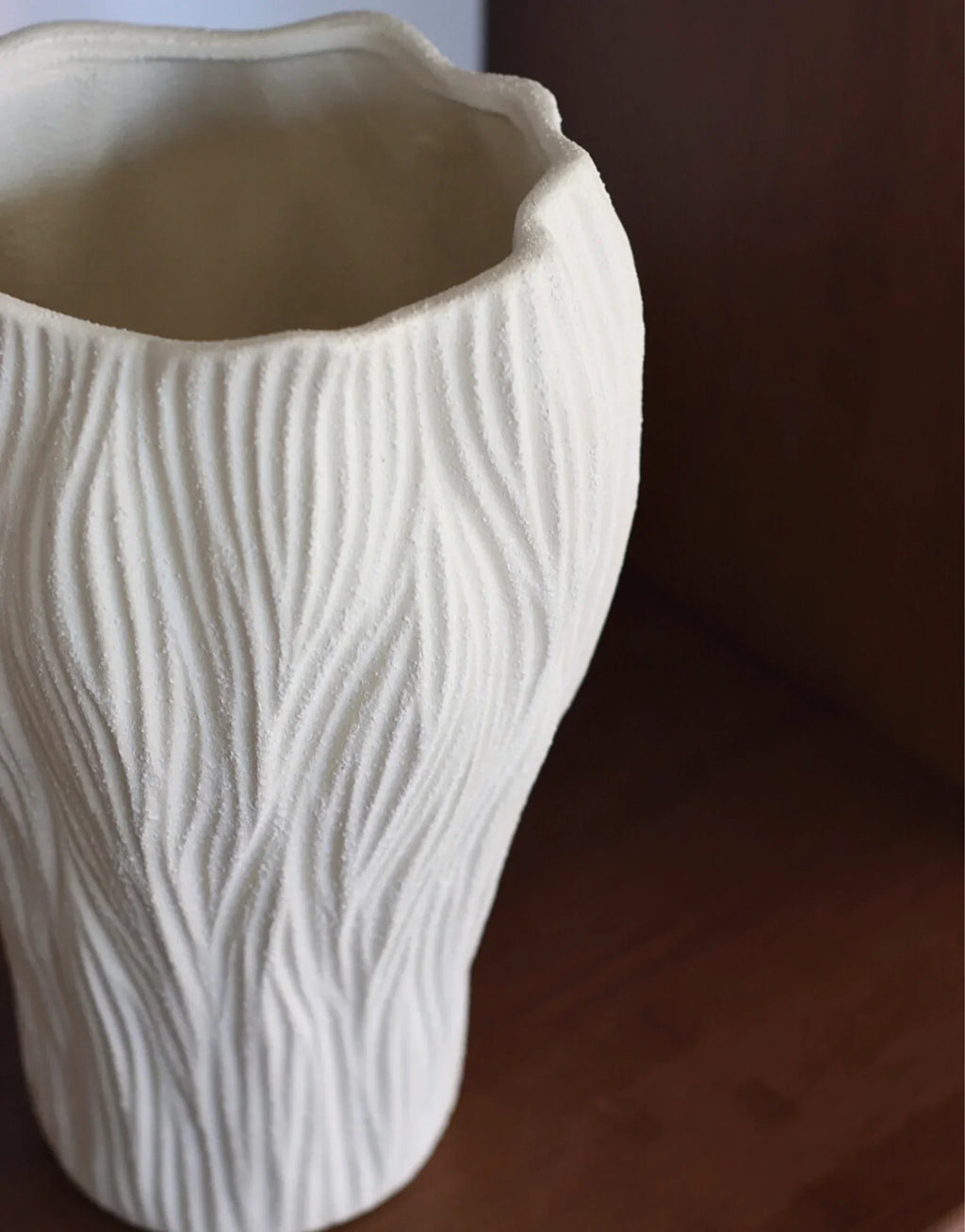Eva Hand-Carved Textured Ceramic Vase
