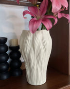 Eva Hand-Carved Textured Ceramic Vase