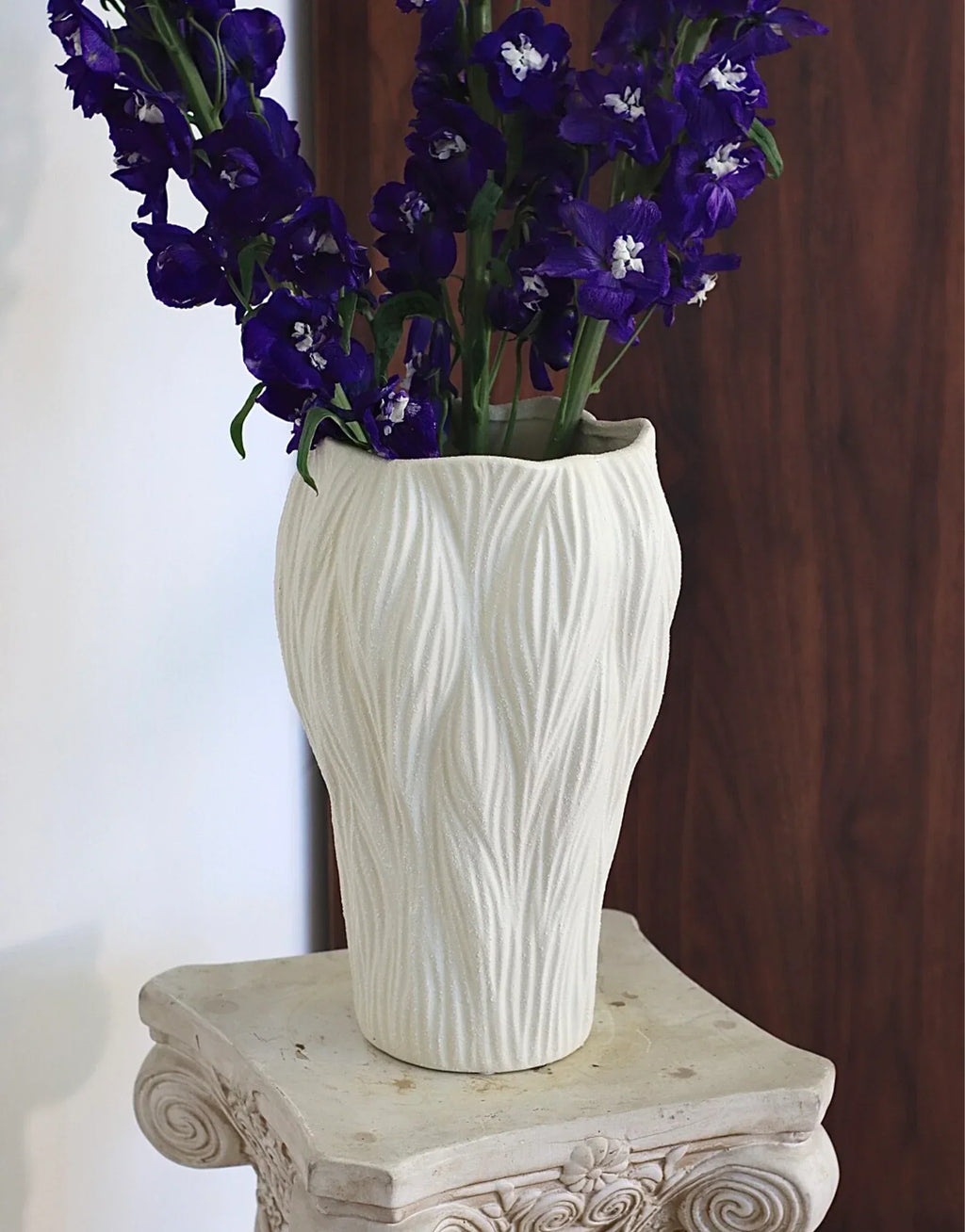 Eva Hand-Carved Textured Ceramic Vase