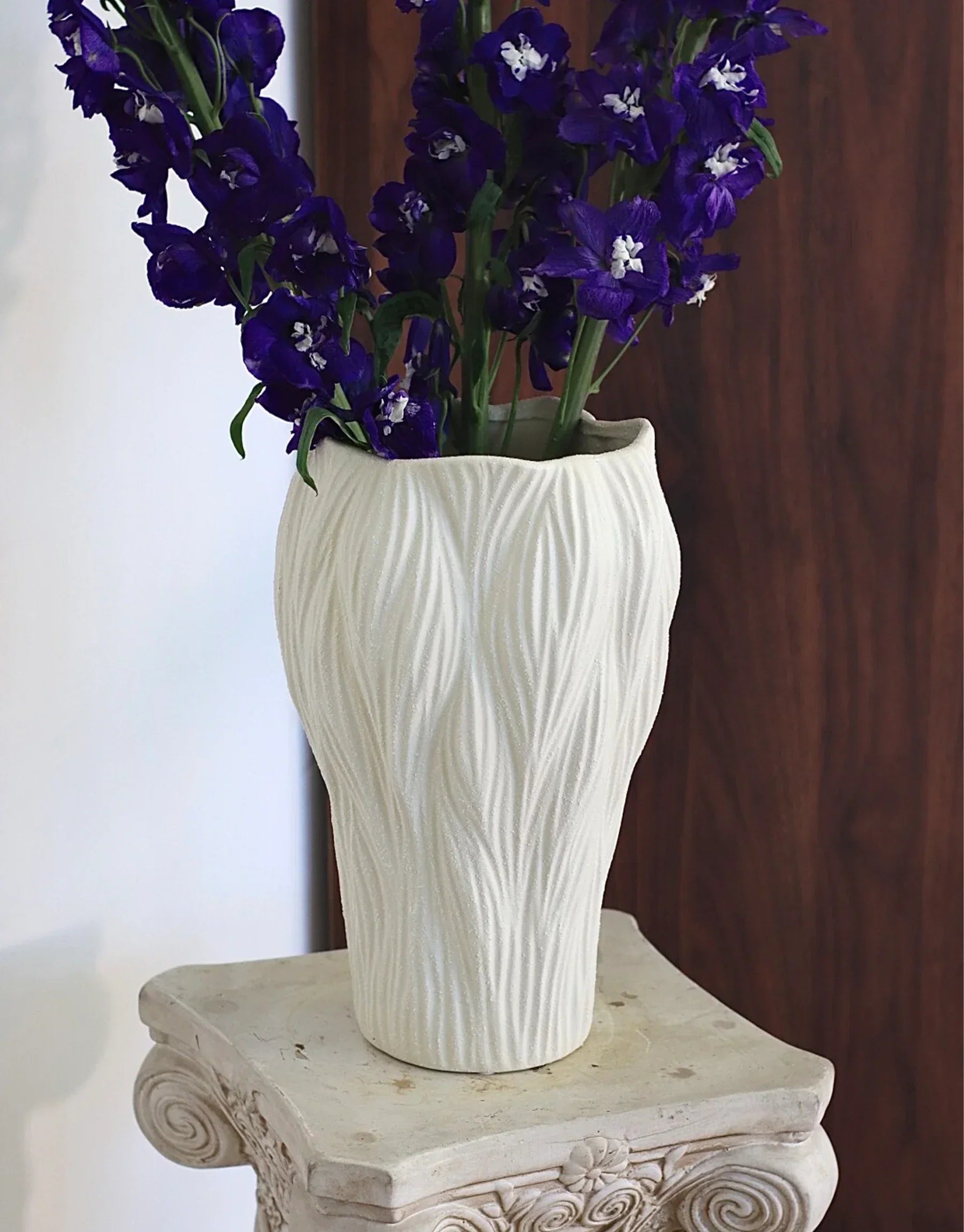 Eva Hand-Carved Textured Ceramic Vase