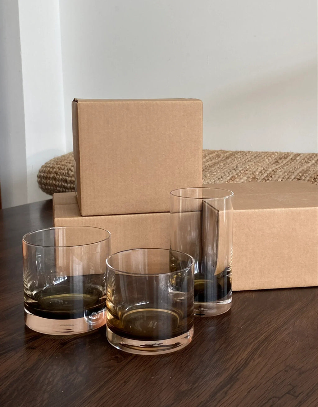 Kelly Amber Gradient Crystal Glasses