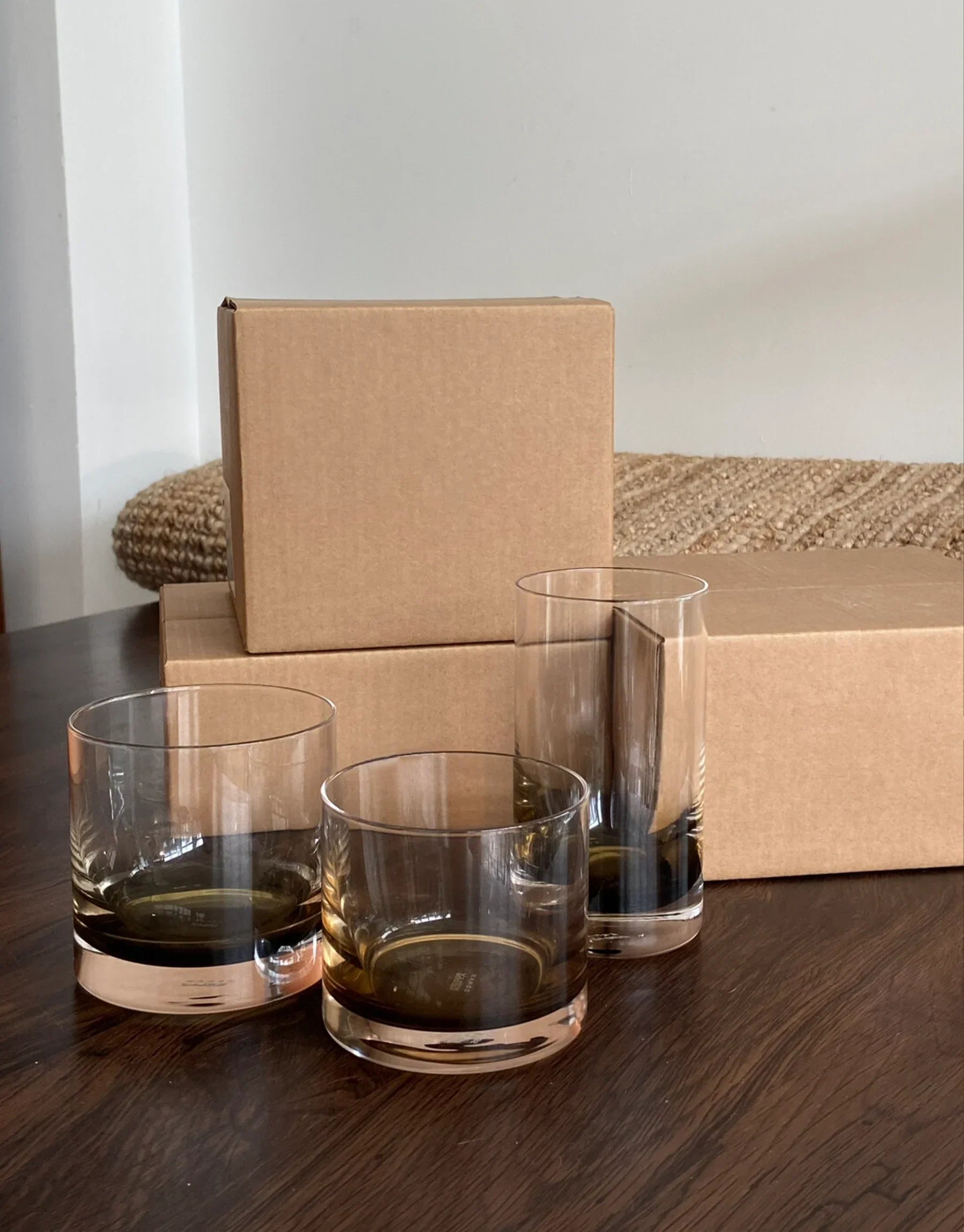 Kelly Amber Gradient Crystal Glasses