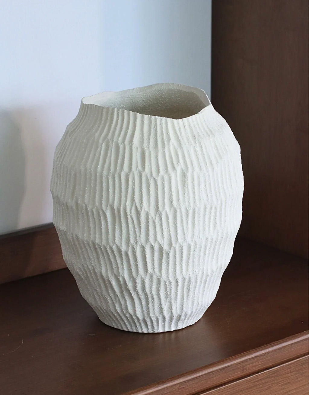 Lucas Hand-Carved Textured Ceramic Vase