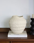 Lucas Hand-Carved Textured Ceramic Vase