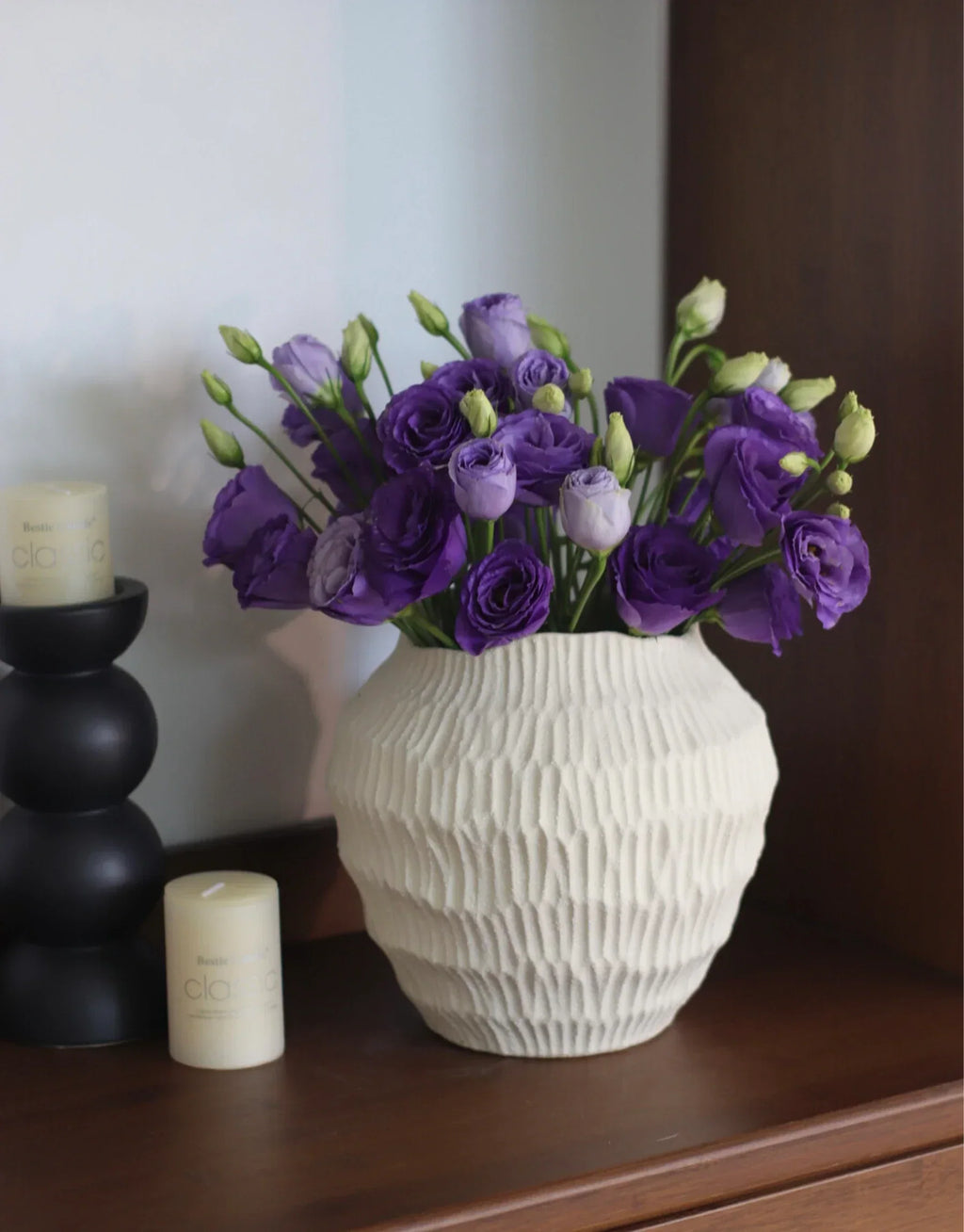 Lucas Hand-Carved Textured Ceramic Vase