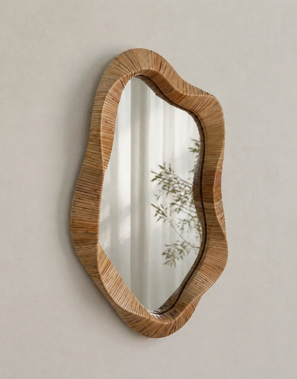 Lydia Handwoven Rattan Wall Mirror