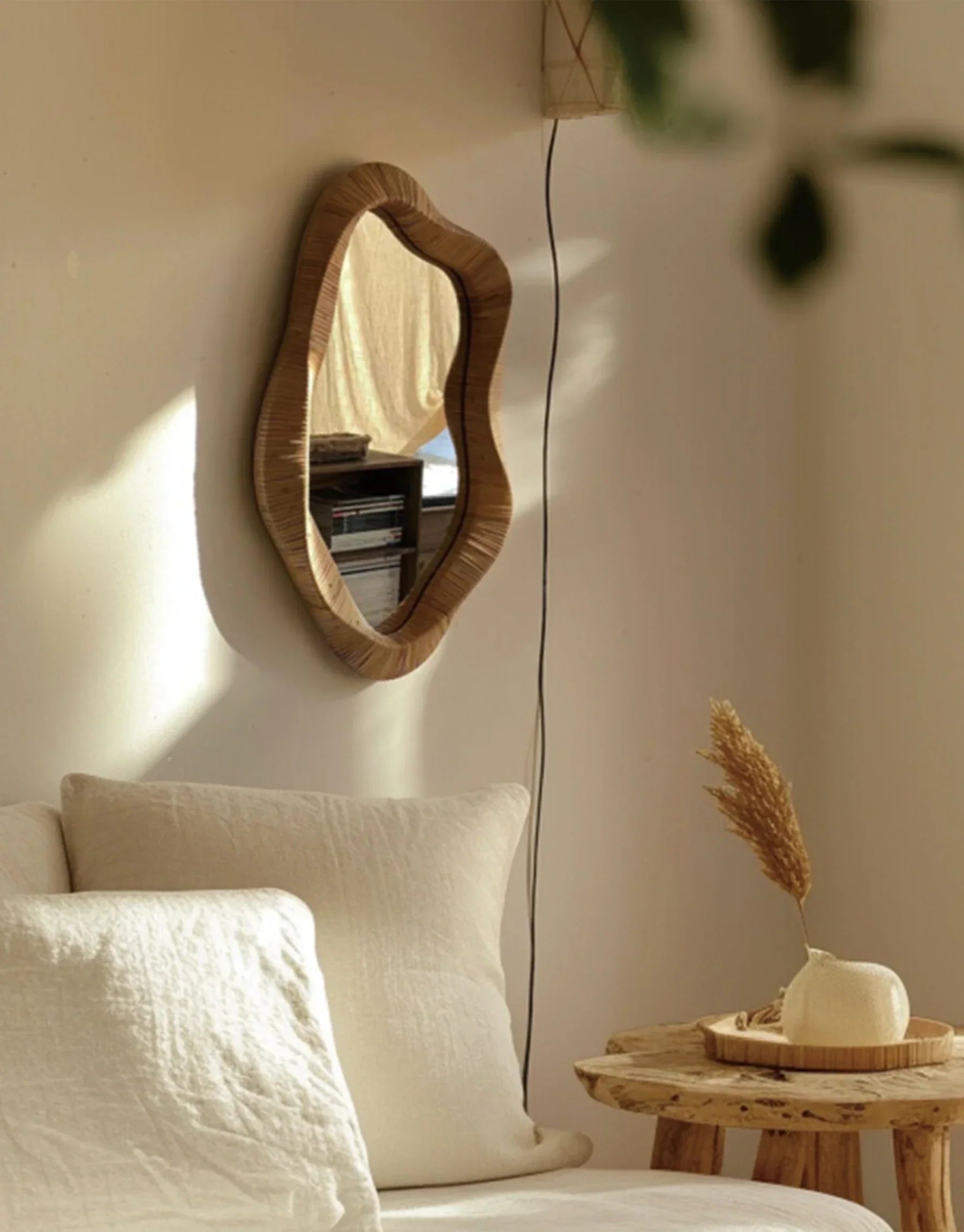 Lydia Handwoven Rattan Wall Mirror