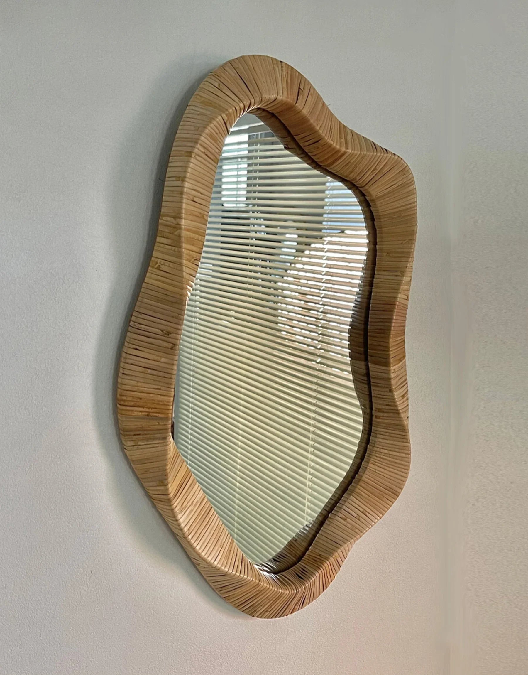 Lydia Handwoven Rattan Wall Mirror