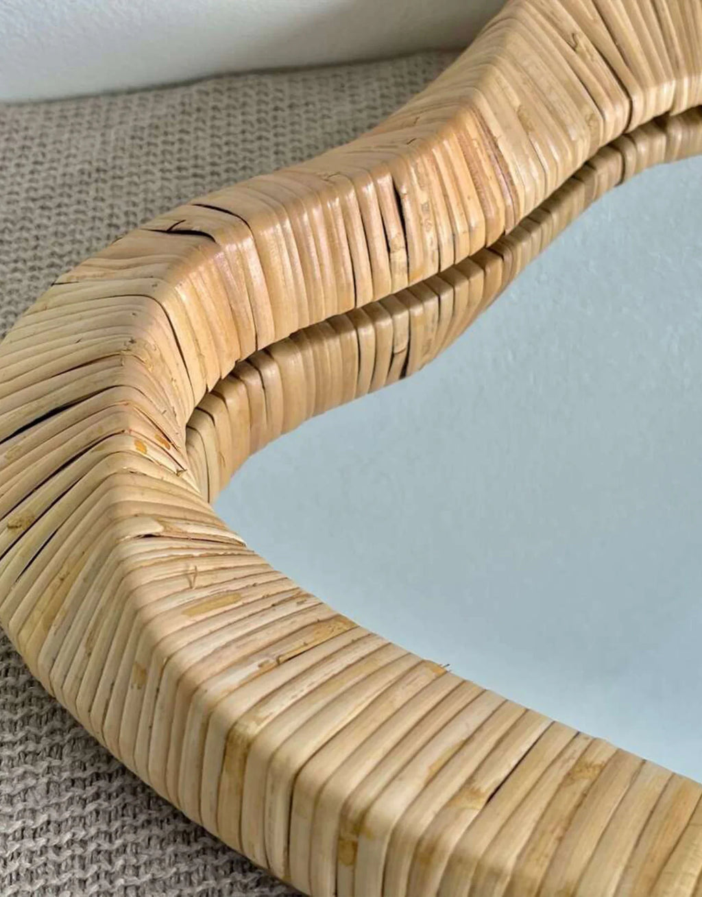 Lydia Handwoven Rattan Wall Mirror