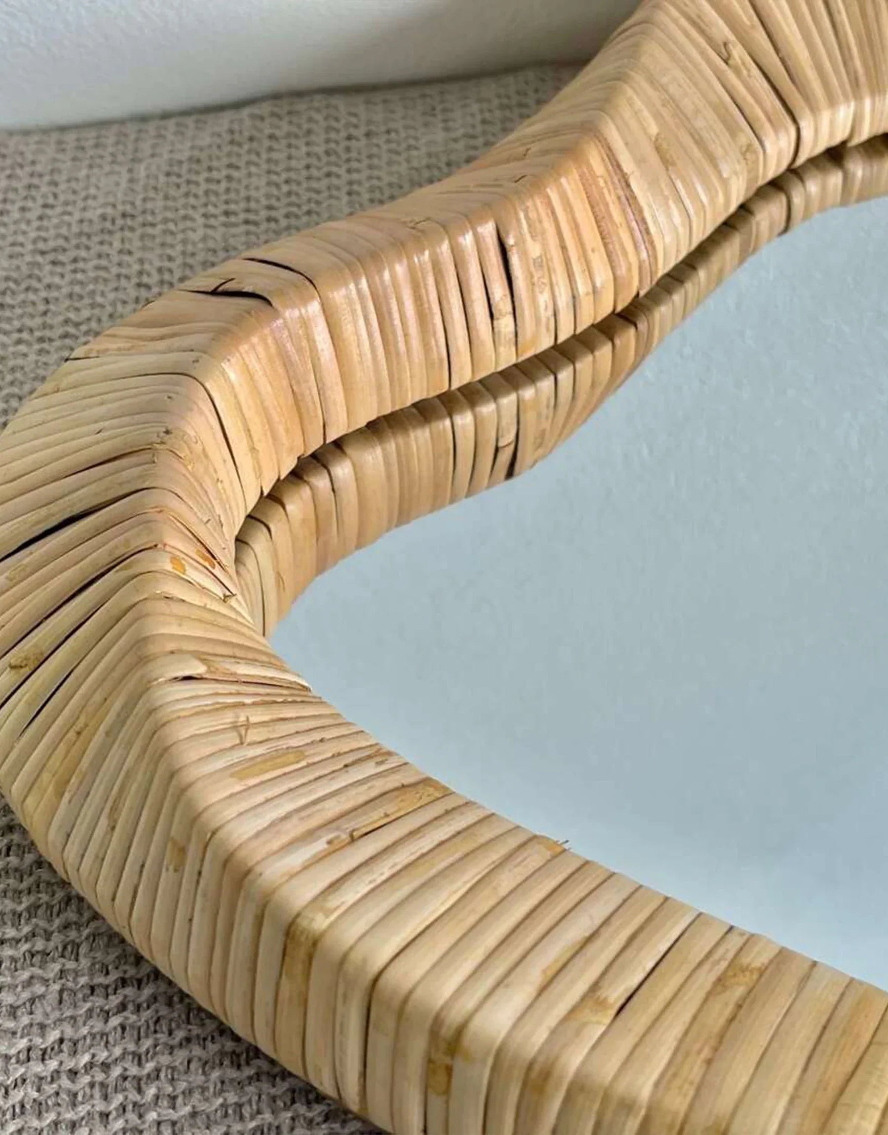 Lydia Handwoven Rattan Wall Mirror